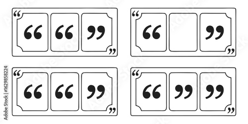 Vector art of multiple quotation marks arranged in a grid pattern isolated on white background