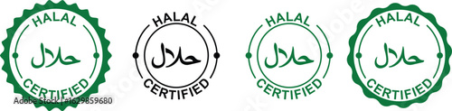Halal Food Product Label Icon Logo Sticker for Packaging Design
