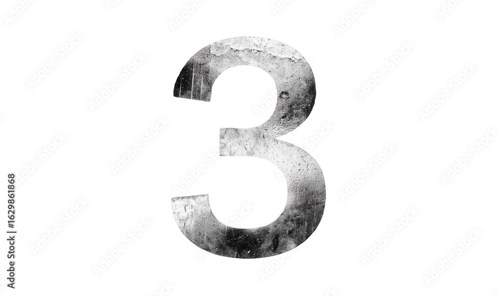 Grungy, textured number three Grungy, textured number three