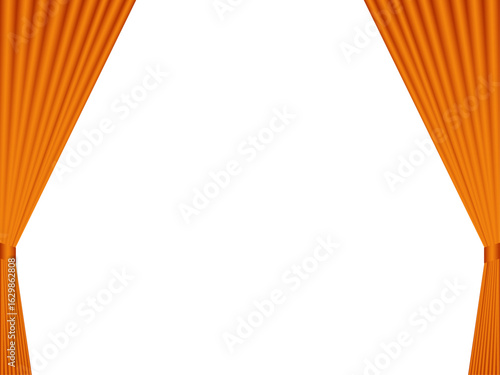 カーテン、m9オレンジ、開