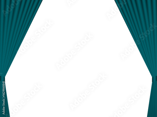 カーテン、m16青緑、開