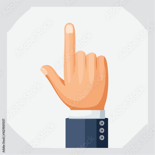 指差しポーズの手のシンプルな背景透過ベクター素材