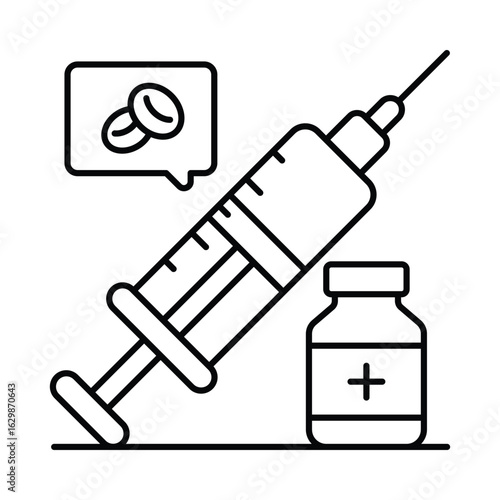 Injection Vector outline illustration style icon. EPS 10 file