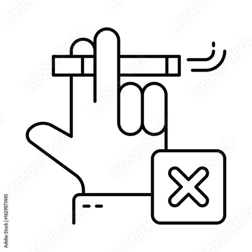 No Smoking Vector outline illustration style icon. EPS 10 file
