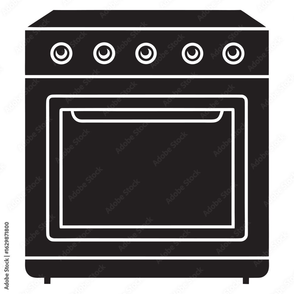 Modern electric oven silhouette icon for kitchen appliance and cooking themes Modern electric oven silhouette icon for kitchen appliance and cooking themes