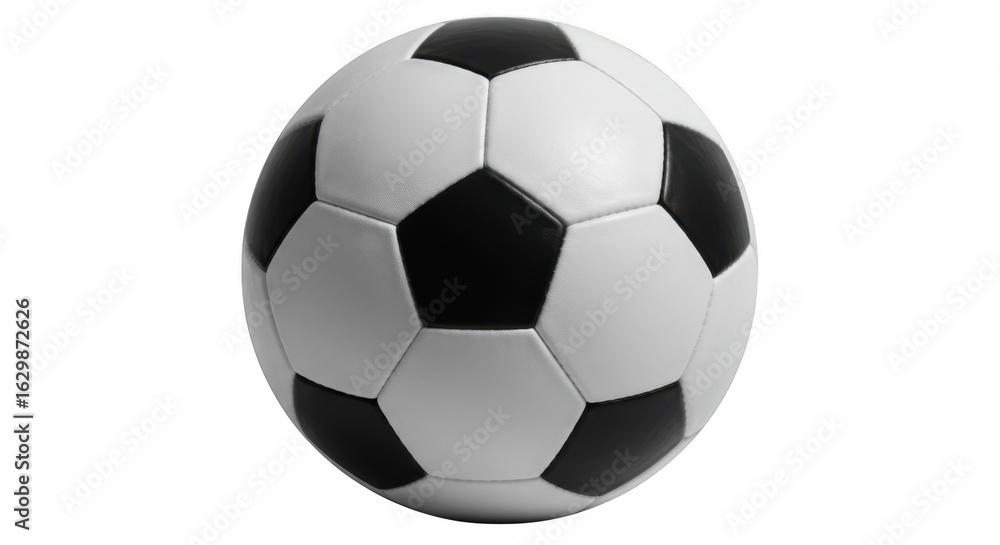 Fototapeta premium Classic black and white soccer ball isolated on transparent background