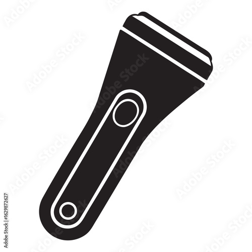 Modern electric shaver silhouette icon for grooming and personal care product branding