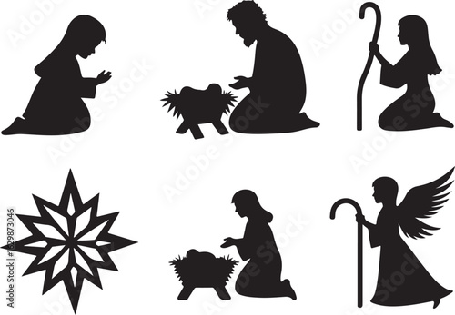 Nativity scene silhouettes capture spiritual Christmas story joy