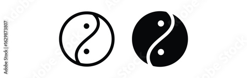 Yin Yang symbol on white background representing Taoist