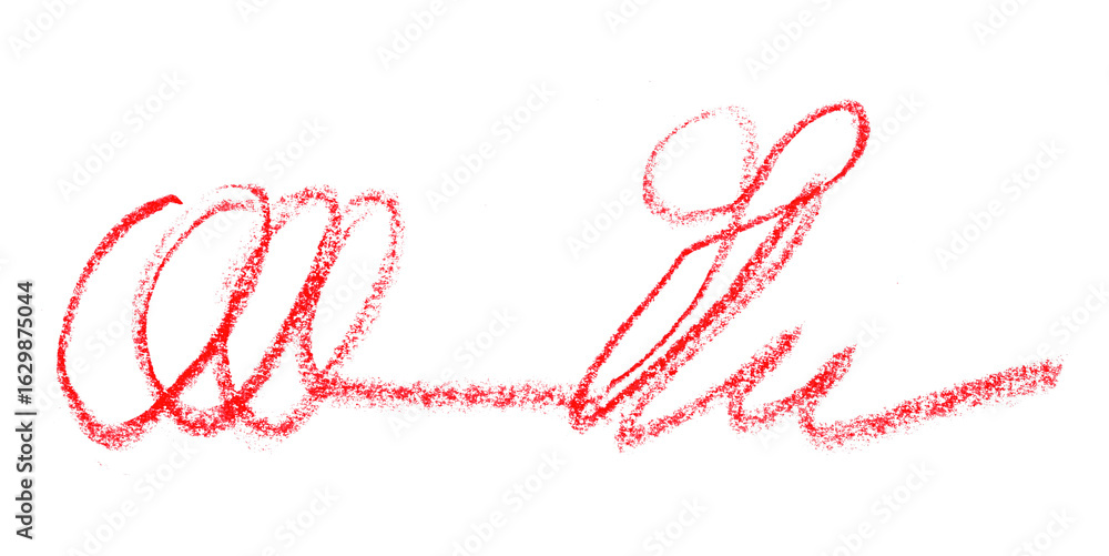 Fototapeta premium Red pencil hand writing rhythm set on transparent background