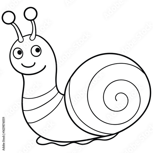 Cartoon snail isolated on white background