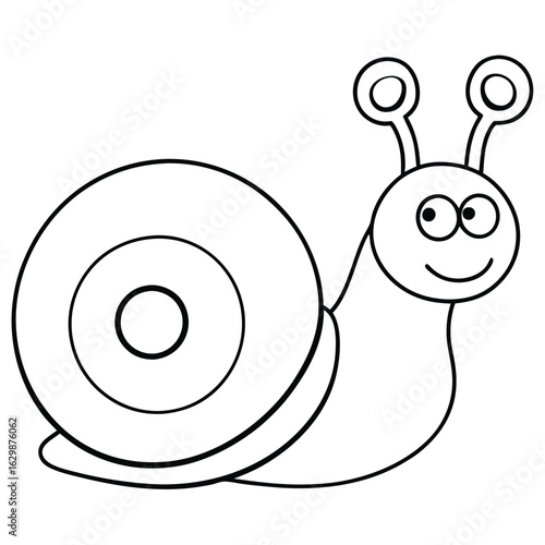 Cartoon snail isolated on white background