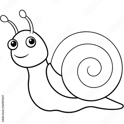 Cartoon snail isolated on white background