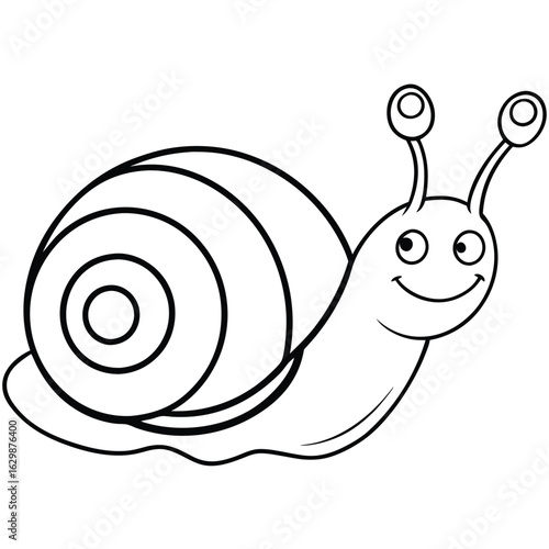 Cartoon snail isolated on white background