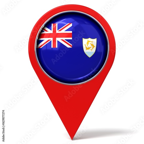 Anguilla - location pin with flag - 3D illustration Free Download Anguilla - location pin with flag - 3D illustration - GFXLoad
