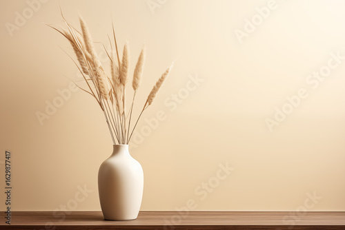  Elegant Vase with Tall Dried Grasses 
