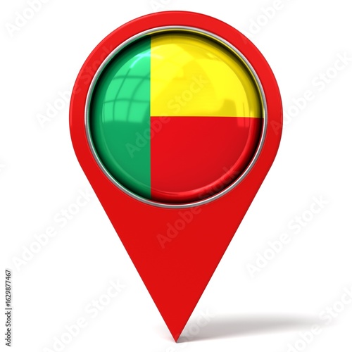 Benin - location pin with flag - 3D illustration Free Download Benin - location pin with flag - 3D illustration - GFXLoad