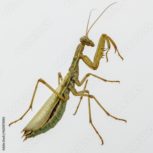 Wallpaper Mural Macro Masterpiece: Detailed Praying Mantis Portrait on White Background in 8k. Torontodigital.ca