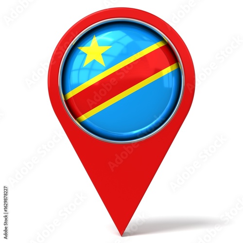 Democratic Republic of the Congo - location pin with flag - 3D illustration Free Download Democratic Republic of the Congo - location pin with flag - 3D illustration - GFXLoad