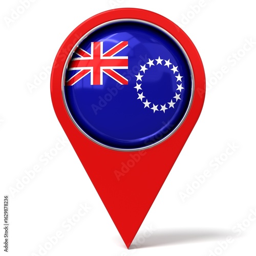 Cook Islands - location pin with flag - 3D illustration Free Download Cook Islands - location pin with flag - 3D illustration - GFXLoad