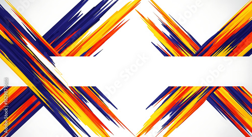 Abstract Dynamic Brush Strokes Design: Red Yellow and Blue Diagonal Lines.