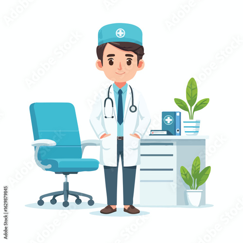 Wallpaper Mural vector image of male doctor Torontodigital.ca