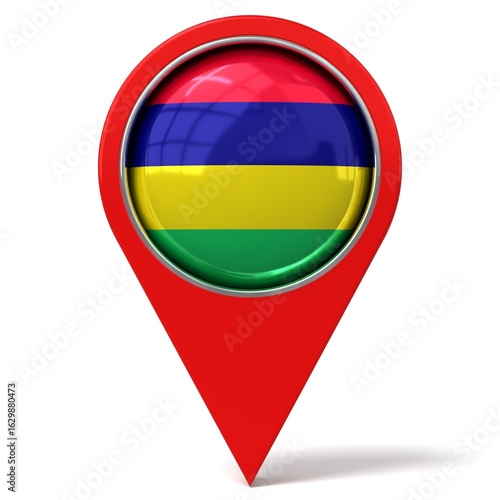 Mauritius - location pin with flag - 3D illustration Free Download Mauritius - location pin with flag - 3D illustration - GFXLoad