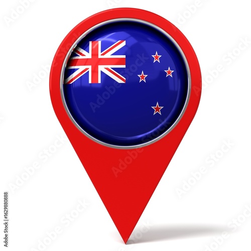 New Zealand - location pin with flag - 3D illustration Free Download New Zealand - location pin with flag - 3D illustration - GFXLoad