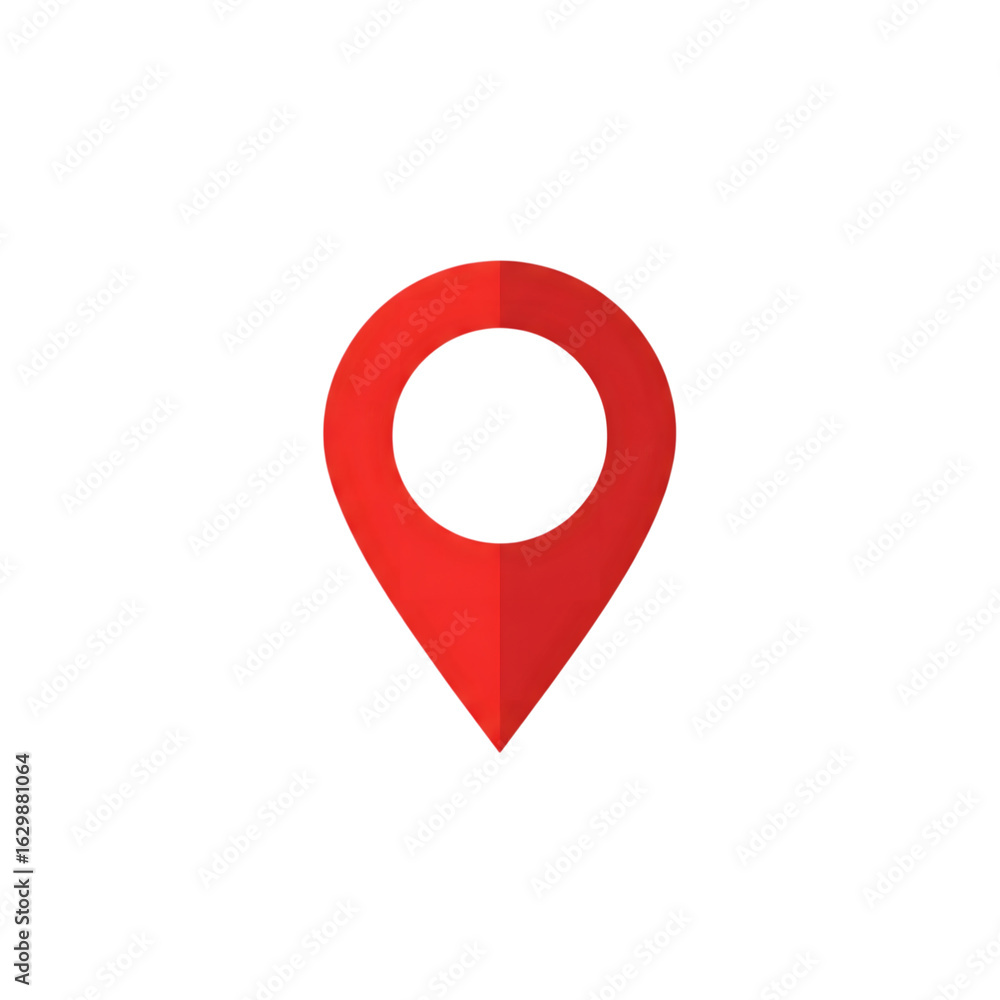 Fototapeta premium Red location pin icon on black background