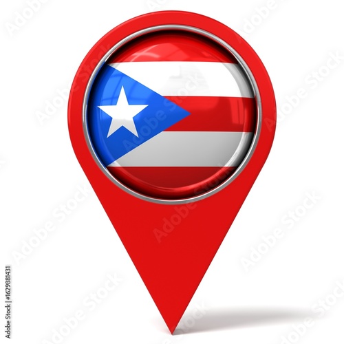 Free Download Puerto Rico - location pin with flag - 3D illustration - GFXLoad