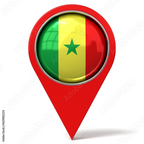 Senegal - location pin with flag - 3D illustration Free Download Senegal - location pin with flag - 3D illustration - GFXLoad