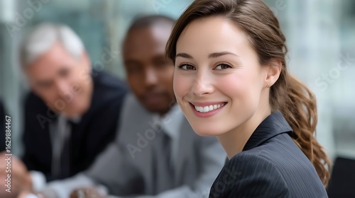 Professional Woman in Business Meeting with Colleagues in Modern Office Environment