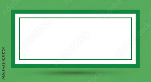 Sleek rectangular green frame with a double border of white and green creating a modern clean look.