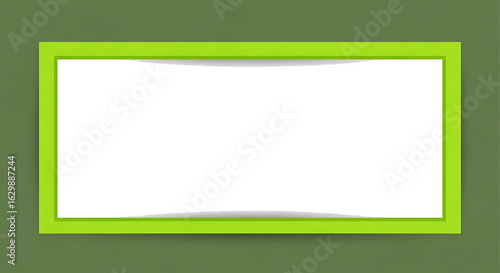 Bright Green Rectangular Frame with White Center Modern Design.