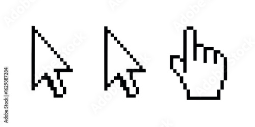 Collection of diverse computer mouse cursor icons for digital interfaces and web design