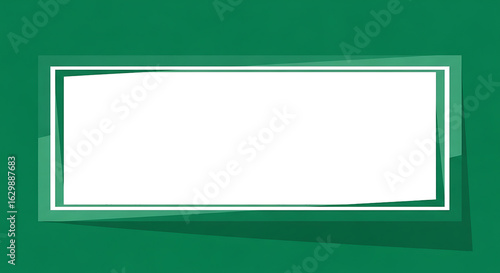 Modern Green Geometric Frame with White Copy Space.