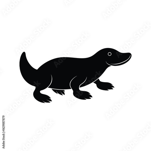 Platypus silhouette vector illustration.