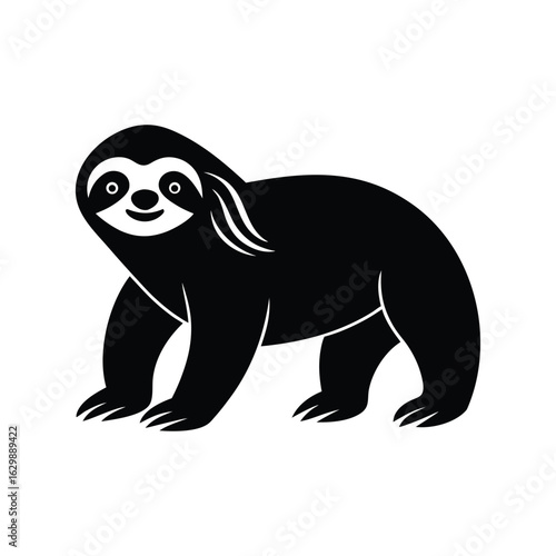 Sloth silhouette vector illustration.