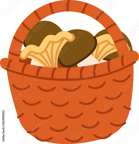 Basket with Mushrooms