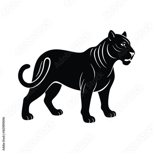 Tiger silhouette vector illustration.