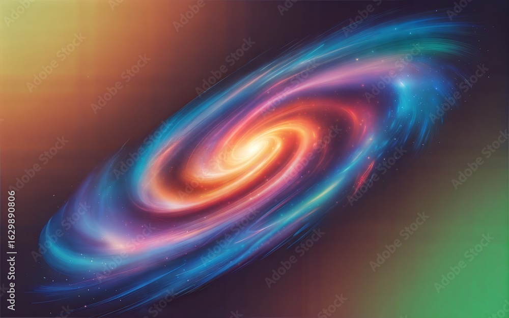 Fototapeta premium Abstract Glowing Planet in Colorful Space with Swirls and Light Effects.