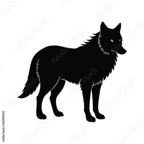 Wolf silhouette vector illustration.