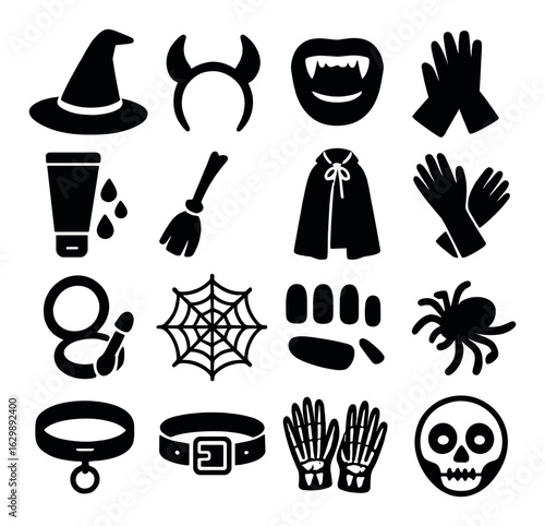 Postal service icons collection: envelopes, packages, delivery truck, mailbox, mailman