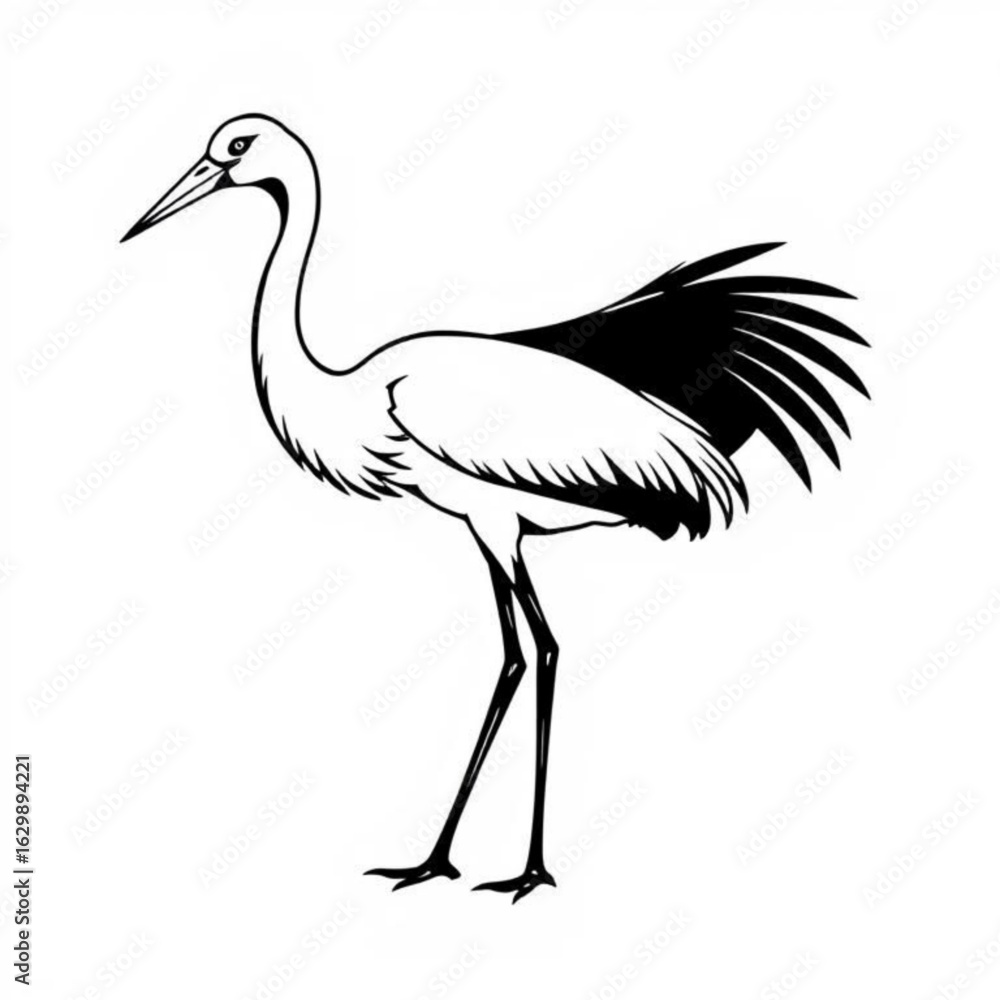Fototapeta premium Black Crane Animal Icon