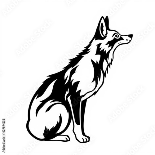 Black Coyote Animal Icon