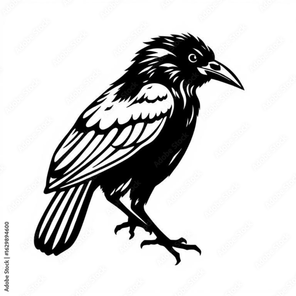 Obraz premium Black Crow Animal Icon