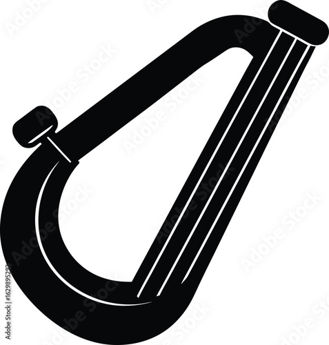 Jaw harp silhouette vector art illustration