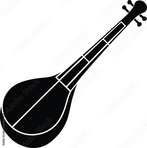Kora instrument silhouette vector art illustration