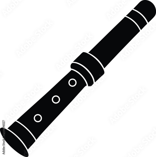 Recorder silhouette vector art illustration