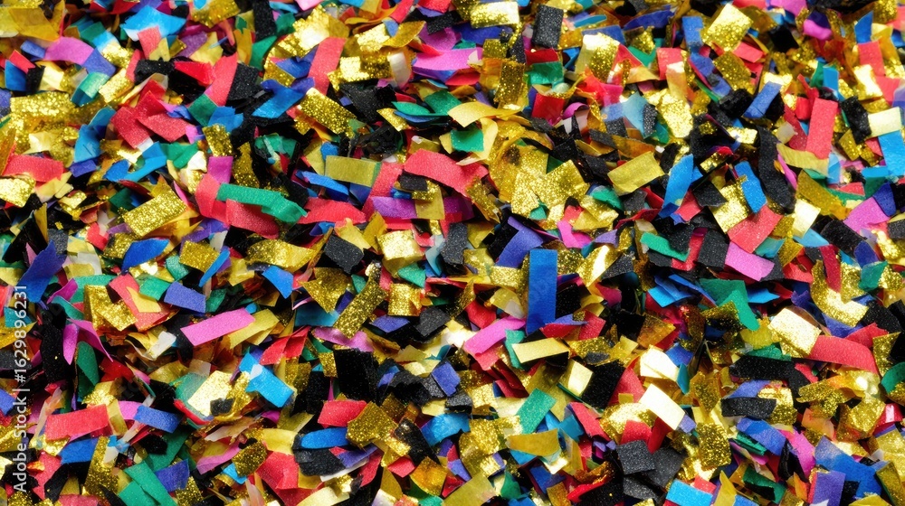 Fototapeta premium Colorful confetti scattered densely